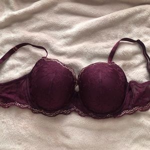 Victoria's Secret Maroon Lace Bra